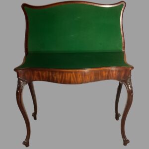 George III mahogany serpentine card table open