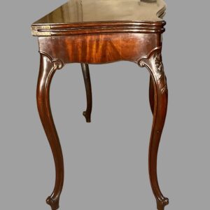 George III mahogany serpentine card table open