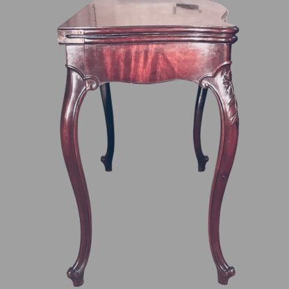 George III mahogany serpentine card table side