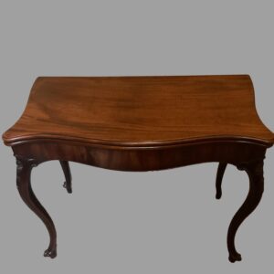 George III mahogany serpentine card table