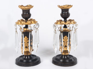 Pair-of-bronze-and-gilt-Lustre-Candlesticks
