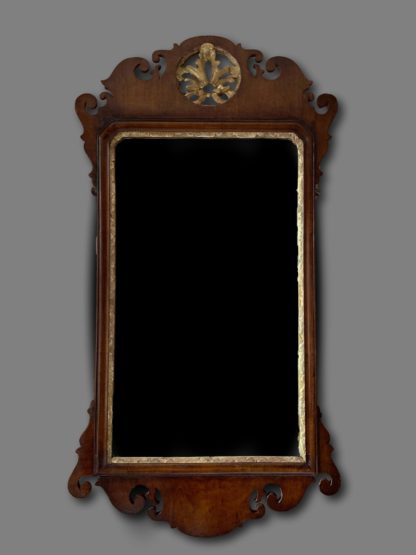 George111 mahogany and gilt fret mirror of good size and original plate.