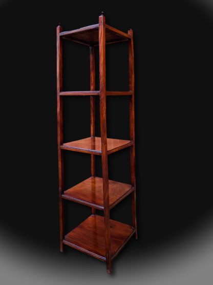 A mid 19th century mahogany whatnot of small and elegantly simple design. English. C1850