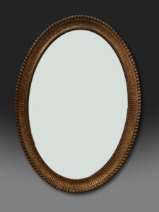 George III oval Adam giltwood mirror
