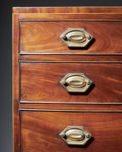 Bow Fronted Chest Drawers top left close up