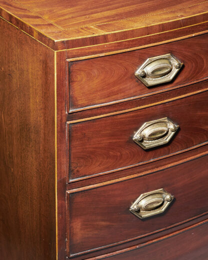 Bow Fronted Chest Drawers top left angle front right
