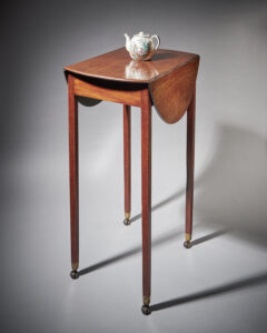slim side table with teapot folded