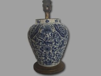 Delft antique blue and white baluster vase newly converted to a lamp