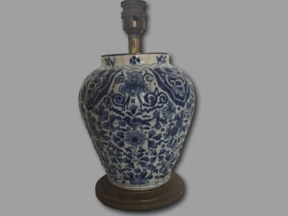 Delft antique blue and white baluster vase newly converted to a lamp