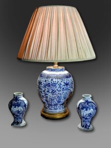 Pair of early 19th century Dutch Delft miniature vases