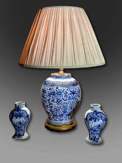 Pair of early 19th century Dutch Delft miniature vases