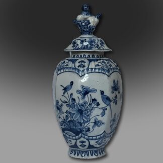 18th century Dutch Delft vase with top