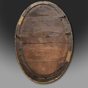 George III late 18th century oval giltwood mirror back