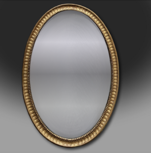 George III late 18th century oval giltwood mirror