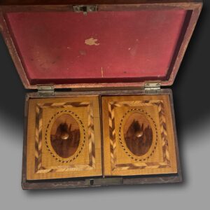 George III Tea Caddy in Satinwood, C1790 open
