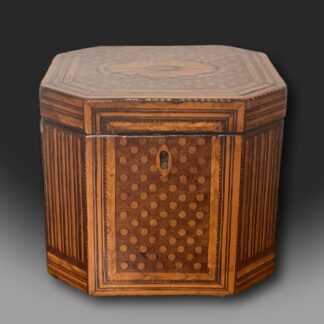 George III Tea Caddy in mahogany and satinwood C 1790